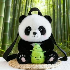 Zaino di peluche a forma di panda per bambina, zaino da viaggio per feste,