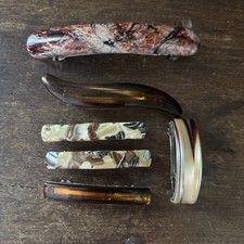 VTG Lot of 6 Hair Barrette Clip Made In France Tortoiseshell Marbled Ponytail