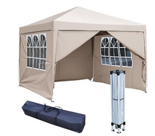 Gazebo Pop-up Marquee Canopy Garden Wedding Party Tent Water-Resistant 2.5x2.5m