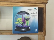 NEW Imagitarium Betta Habitat Fish Aquarium Kit Day/Night LED Lights 1.3 Gallons
