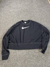 Nike Sportswear Pullover Sweatshirt Women s Size Medium Black Cropped
