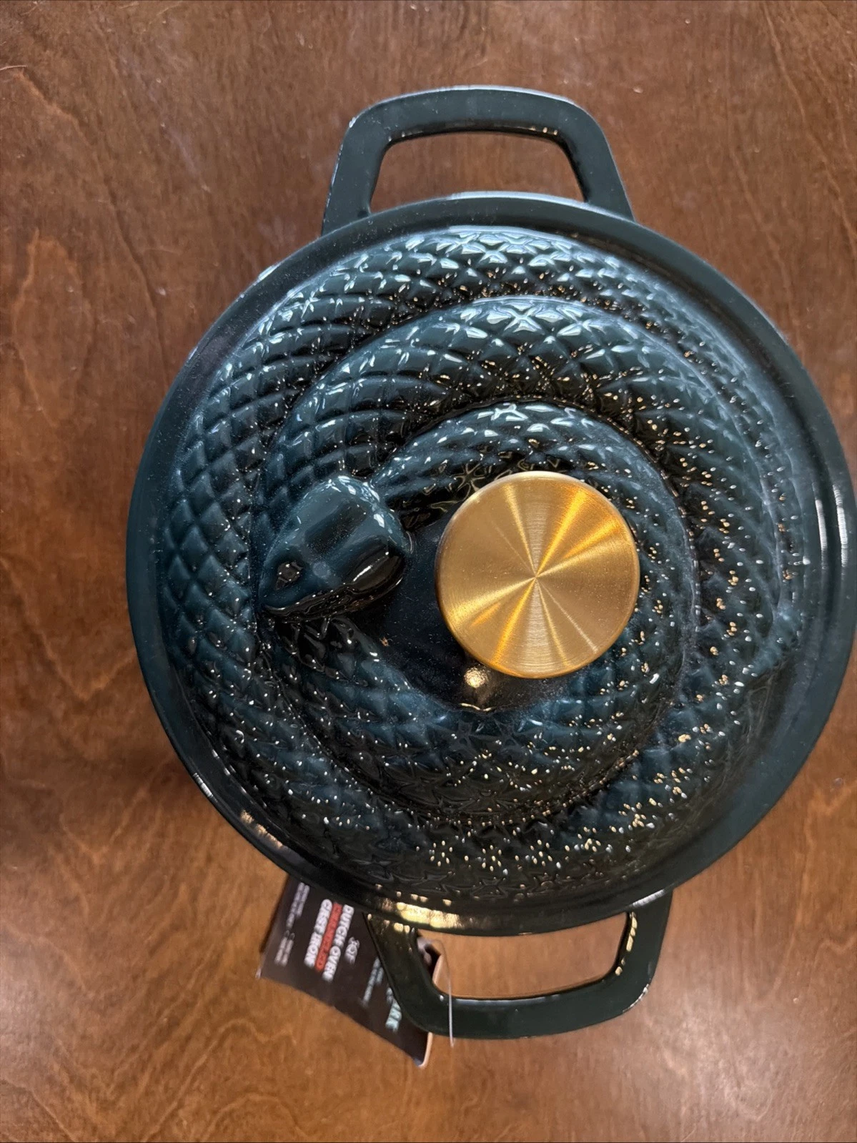 Smith & Clark Ironworks 3 Qt Enameled Cast Iron Dutch Oven Snake Lid Damaged
Opens in a new window o