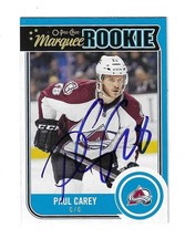 Paul Carey 2014-15 O-Pee-Chee Marquee Rookie Card #506 Signed