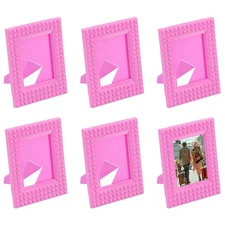 2 x 3 Picture Frame, 6 Pcs Mini Plastic Photo Frame, Pink