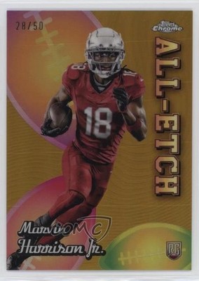 2024 Chrome All-Etch Gold Refractor 28/50 Marvin Harrison Jr Rookie RC 1ew5