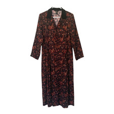 Vtg Long Sleeve Midi Dress 12 T & Co. Multi Color Floral Office Timeless 70s 80s