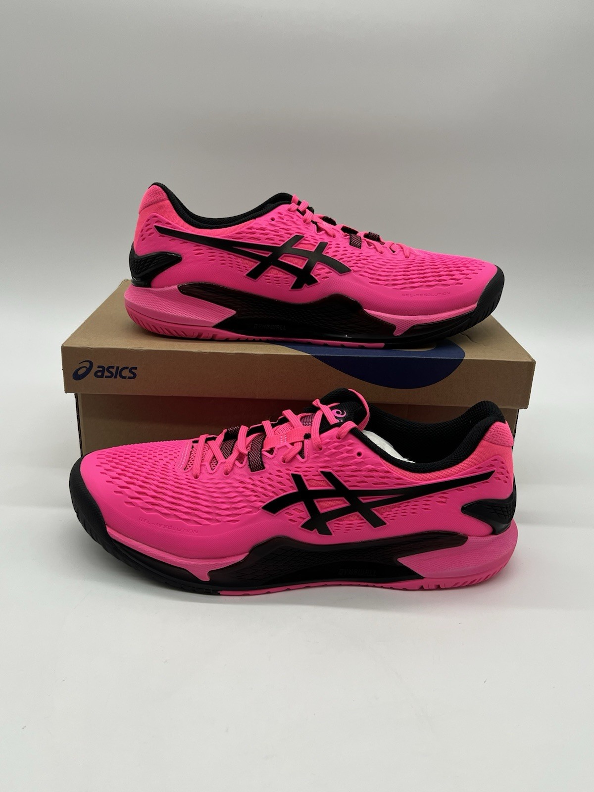 ASICS Gel Resolution 9 Mens Size 14 Hot Pink Black Tennis Lace Up Sneakers Shoes