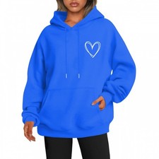 UK Womens Pullover Heart Hoodie Coat Tops Casual Baggy Sweatshirt Oversized 6-26