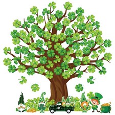 111Pcs St. Patrick's Day Shamrock Tree Cutout Spring Classroom Bulletin Board De