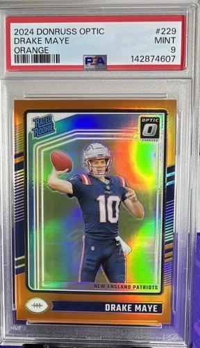 2024 Panini Donruss Optic Drake Maye Rookie Orange Prizm PSA 9 /249 (RC)
