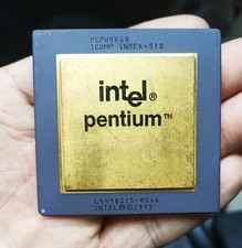 Intel PCPU5V60 IC0MP INDEX 510 Antique Ceramic Gold Plated CPU.