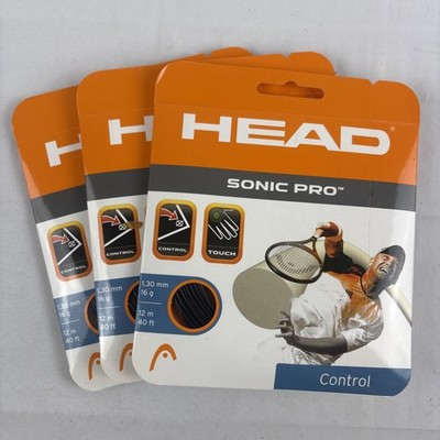 Head Sonic Pro Control Tennis String Lot Of 3 - 1.30mm, 16g, 40ft, NEW, NOS