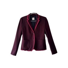 Gap Maroon Ponte Academy 2 Button Blazer Women s Preppy Academia Teacher Size 6