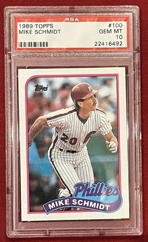 1989 Topps Mike Schmidt #100 Graded GEM MINT PSA 10