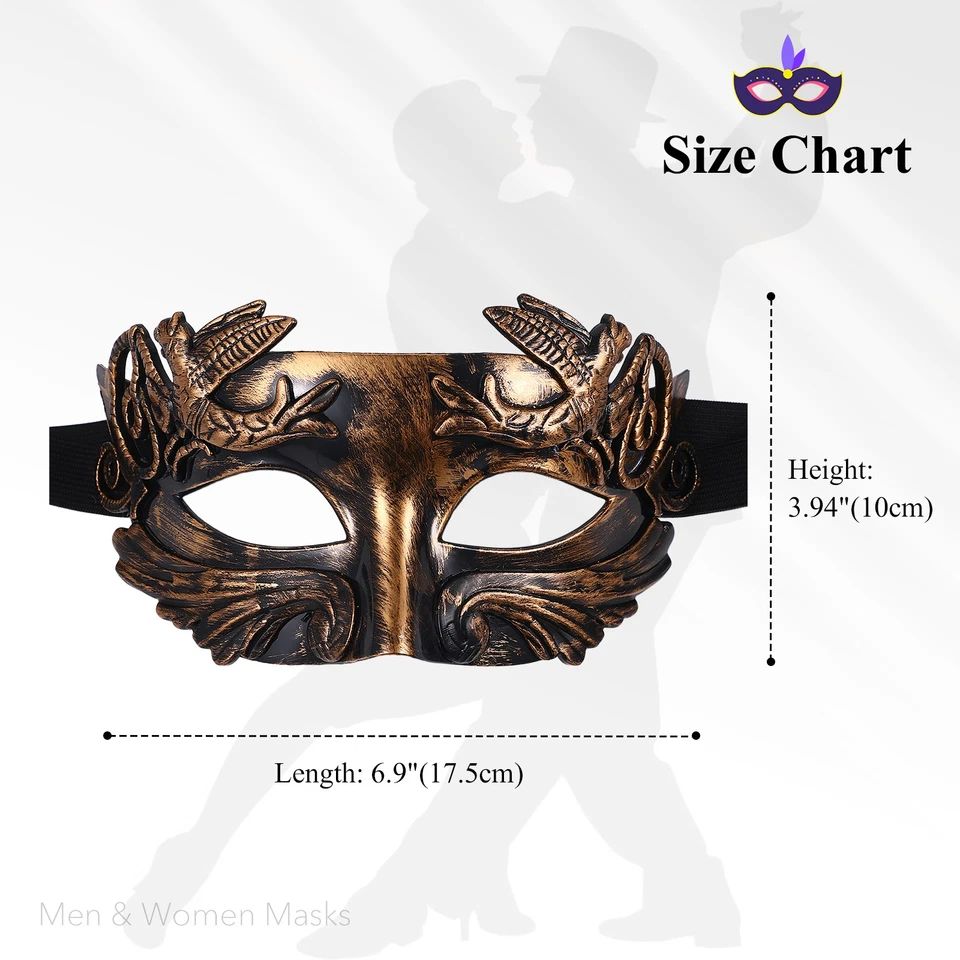 Men's Masquerade Carnival Mask Italian Venice Roman Masks Egyptian Greek Masks - Image 4 of 4