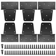 Heavy Duty Gate Hinges for Wooden Fences 6 Pcs Black Iron Metal Barn Door