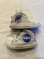 NASA High Top Sneakers Astronaut Space Boys Sz 13 American Flag Rocket Ship