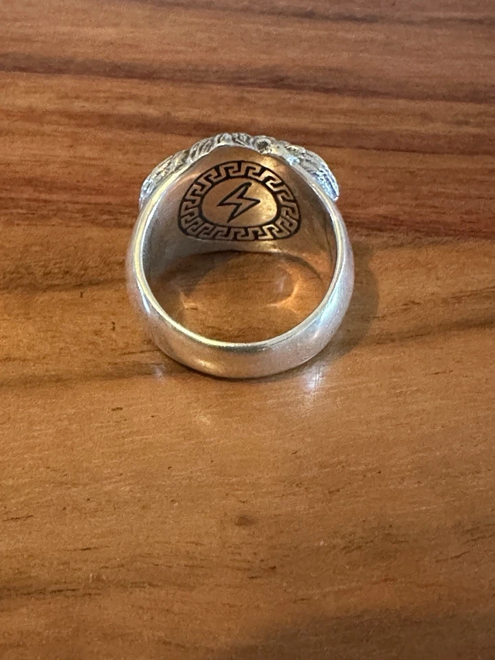 Medusa Gorgona Ring 925 Silber Massiv Unikat Größe 9US 60mm - Bild 3 von 4