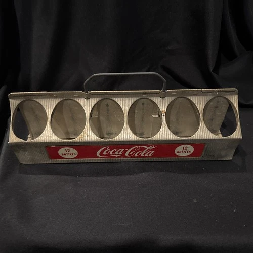 Vintage Hard to Find 1950s Aluminum Coke Bottle 12 pk Carrier Coca-Cola