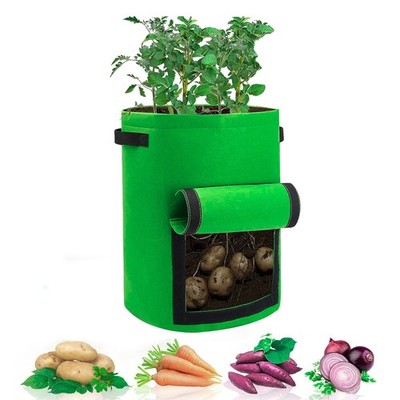FDS Grow Bags for Planting, Fabric Pots Plants Growing Bags via Flap & Handle