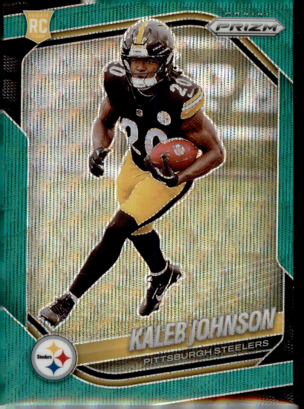 2025 Panini Prizm #375 Kaleb Johnson Green Wave Pittsburgh Steelers