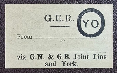 Great Eastern Railway YO Great Northern & Great Eastern Joint Line & York Label