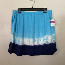 NWT FRESH PRODUCE - LARGE - Bluefin Aqua Blue Bamboo Dipped Avery Tie Dye Skirt