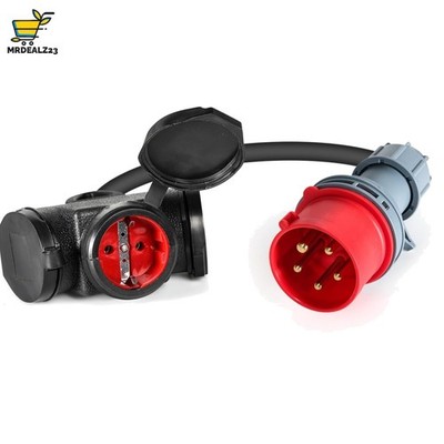 CEE Adapter 16A 400V auf 3x230V 16A  Gummischlauch Kabel Industriestrom