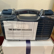 NIB The Battery Organizer Transparent Battery Organizer Case In Dark Blue