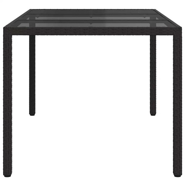 Rechteckiger Gartentisch Aus Poly-Rattan Schwarz 150X90X75 Cm-image