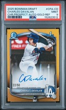 2025 BOWMAN DRAFT CHROME PROSPECT AUTOS #CPA-CD CHARLES DAVALAN 22/50 PSA 9