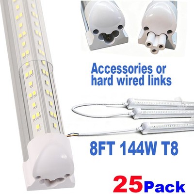 T8 LED Shop Light Fixture  8ft 6500K 14WW Linkable 25 Pack for Garage Workshop