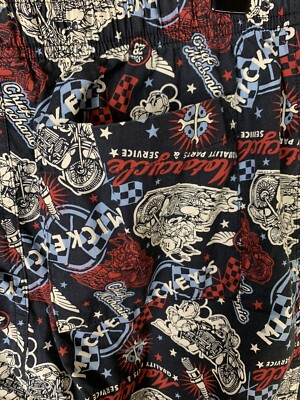 Mickey Mouse Motorcycle Pajama Pants Small Disney Parks Lounge