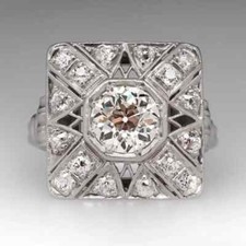 2.50 Ct White Round Cut CZ Vintage Style Wedding Bridal Ring in Solid 925 Silver