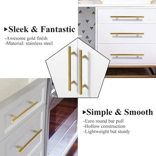Probrico 10 PCS Gold Cupboard Handles Kitchen Door Handles Hole Spacing 160mm - Picture 5 of 9