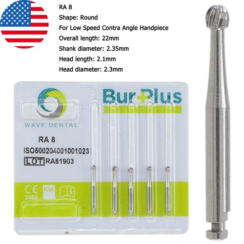 Wave Dental Carbide Burs Surgical Bur Latch 2.35mm RA SURG 2 4 6 8 Contra Angle - Picture 9 of 123