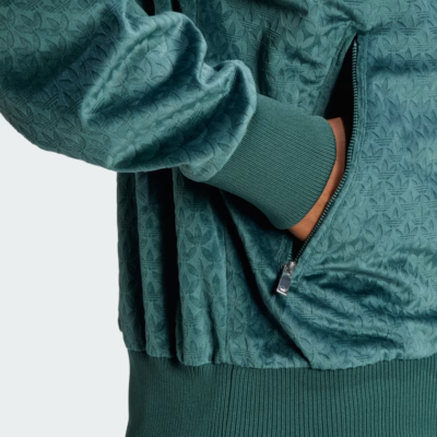 adidas Originals Monogram Plush Velour Track Top Jacket IZ2546 | eBay