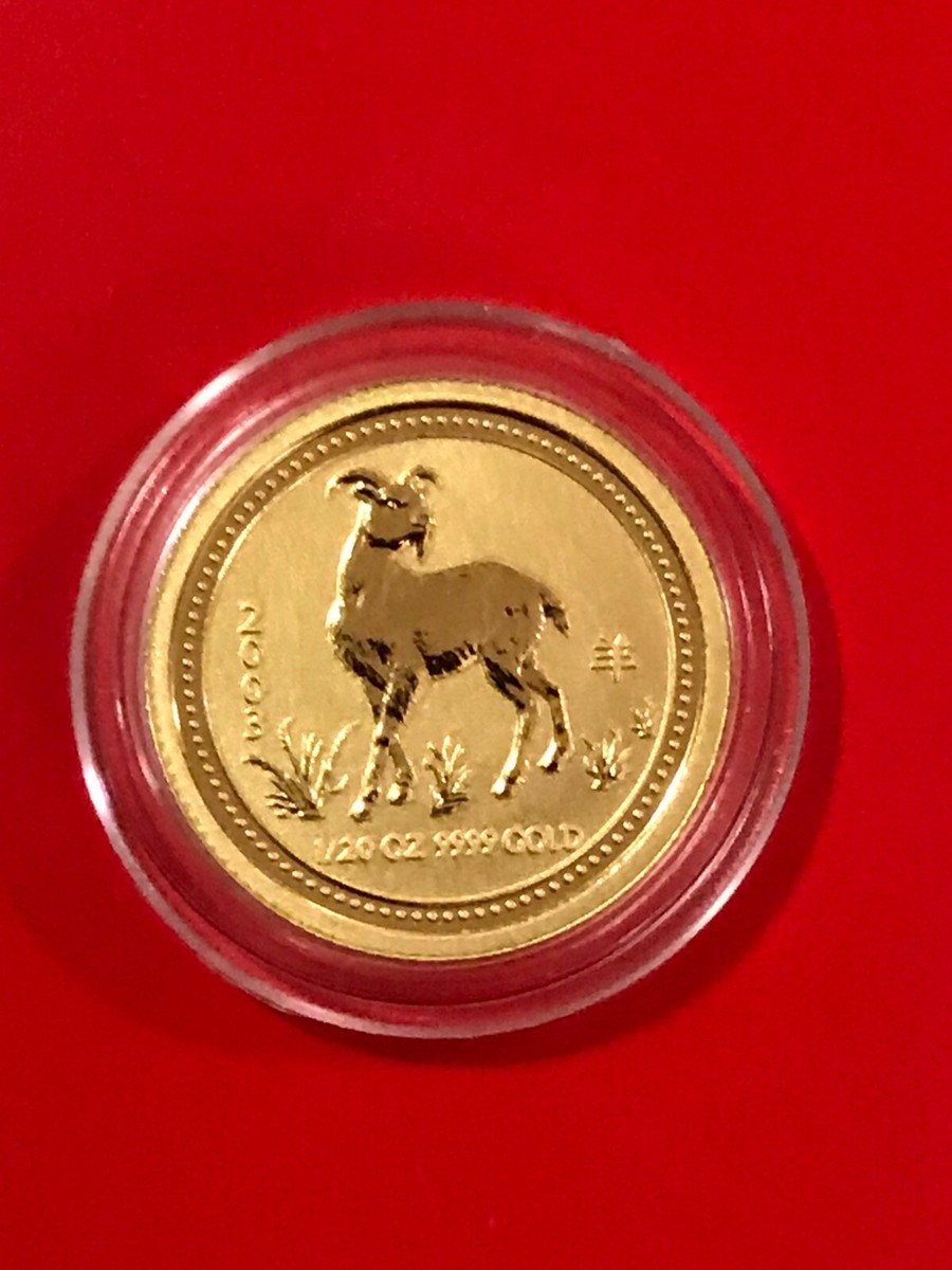 2003 Australia Year of the GOAT - 1/20oz Gold - GEM BU Lunar
