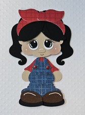 Farm Girl Black Hair. Scrapbook, Card Making Paper Piecing