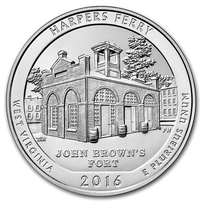 2016 5 oz America The Beautiful(ATB) Harpers Ferry National Historical Park, WV 