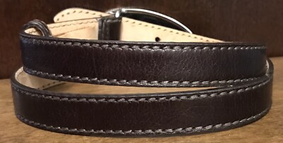 Doncaster Black Genuine Leather Belt With Silver X Buckle Made In Italy Size M Doncaster Belts | eBay main image 2