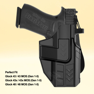 Glock 43 | Glock 43X | Glock 43X MOS | G43 | G43X | G43X Mos - Solid Color - Inside the Waistband (IWB) Kydex Holster