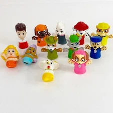Mixed Lot 12 of Paw Patrol & Bubble Guppies Figures Finger Puppets Bath Toys