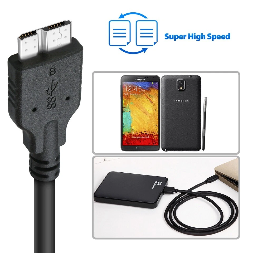 USB-C Type C USB 3.1 Male to Micro B USB 3.0 M/M External HDD Hard Disk Cable  - Image 2 of 3