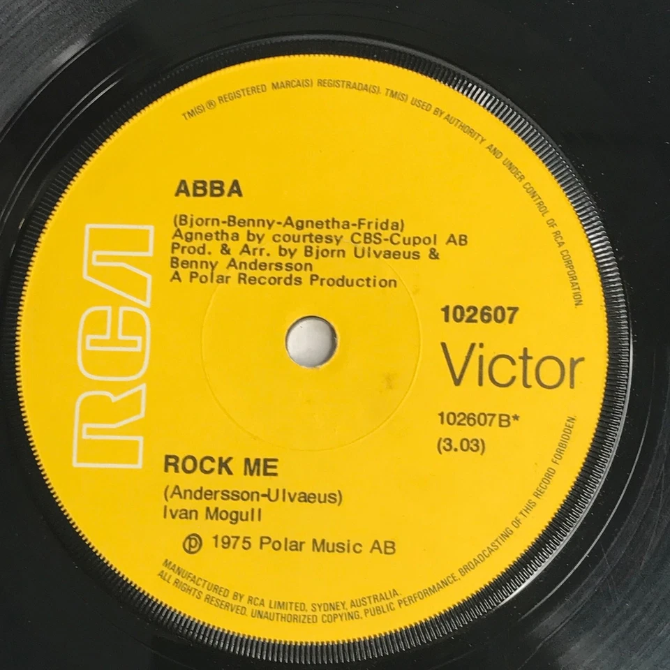 Abba ( I Do, I Do, I Do, I Do, I Do, ) ( Rock Me )  Vinyl 45 Single Record 1975 - Image 3 of 4