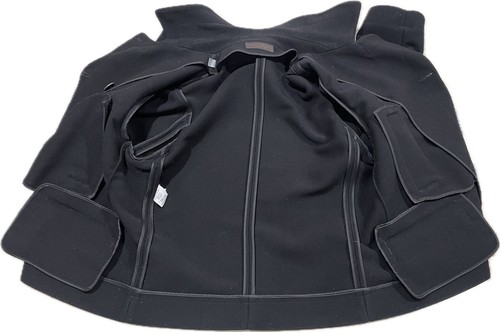 NARCISO RODRIGUEZ BLACK WOOL BLEND PEACOAT JACKET COAT DOUBLEBREASTED 8 ITALY - Picture 8 of 13