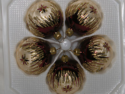 Lauscha Weihnachtskugel 5cm Romantik - Mundgeblasen & Handbemalt