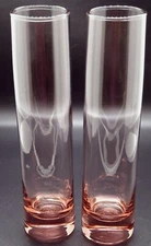 Pair of Libbey Rose Colored Tube Bud Vase