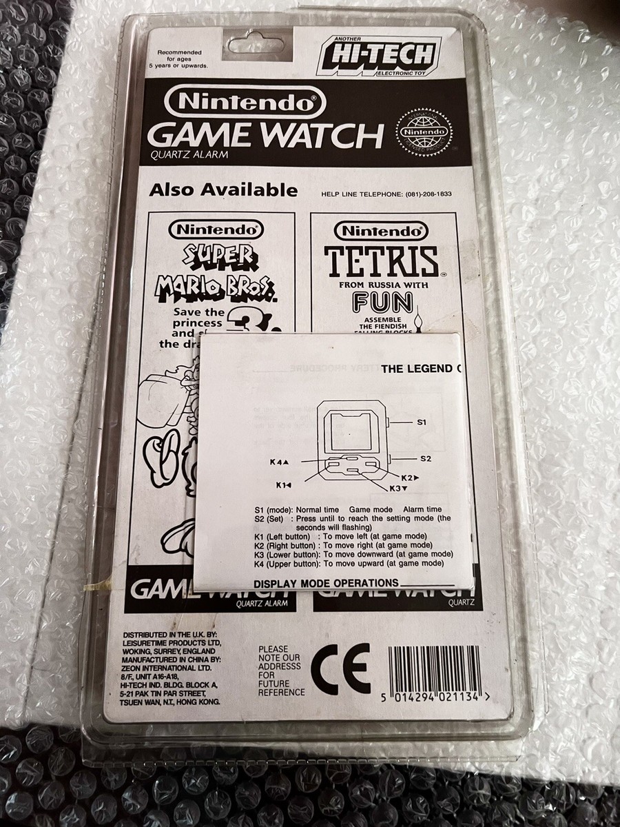 1991 Nintendo The Legend of Zelda Game Watch in damaged box rare