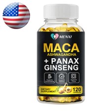 Maca Root with Ginseng Ashwagandha 12,000mg - 120 Vegan Capsules For Men Women